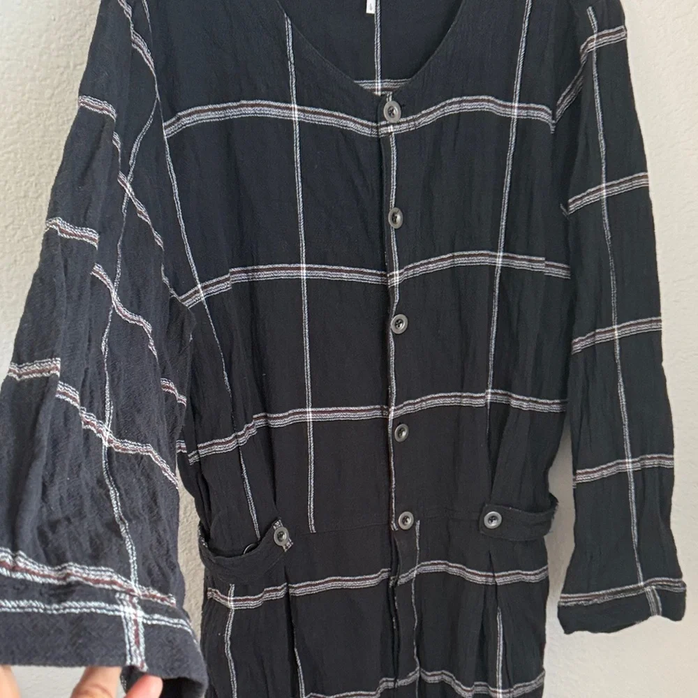 Free people keep it in checkered Sz large L jumpsuit with pockets as seen on TV - Picture 7 of 16